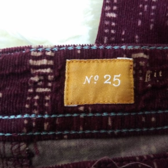 Anthro Pilcro Serif Print Skinny Lightweight Corduroy Pants - Picture 6 of 9